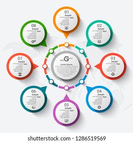 vector abstract 3d paper infographic elements.Circular infographics