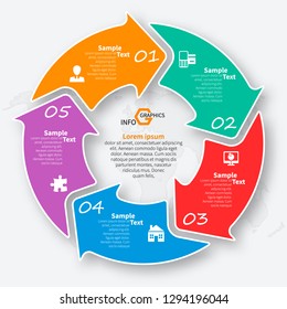 vector abstract 3d paper infographic elements.Circular infographics