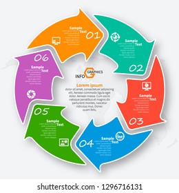 vector abstract 3d paper infographic elements.Circular infographics
