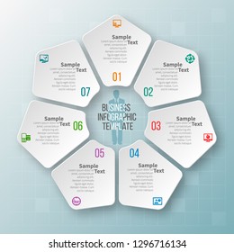 vector abstract 3d paper infographic elements.Circular infographics