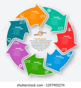 vector abstract 3d paper infographic elements.Circular infographics