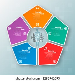 vector abstract 3d paper infographic elements.Circular infographics
