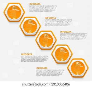 vector abstract 3d paper infographic elements.Hexagon infographics.Honeycomb design