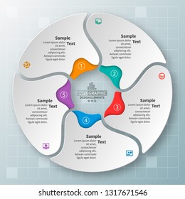 vector abstract 3d paper infographic elements.Circular infographics