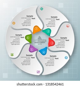 vector abstract 3d paper infographic elements.Circular infographics