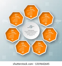 vector abstract 3d paper infographic elements.Circular infographics