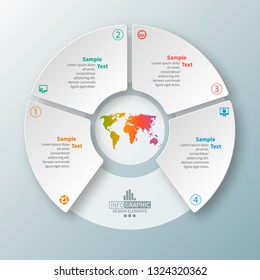 vector abstract 3d paper infographic elements.Circular infographics