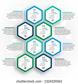 vector abstract 3d paper infographic elements.Hexagon infographics.Honeycomb design