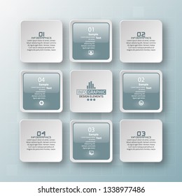 vector abstract 3d paper infographic elements.Business infographics