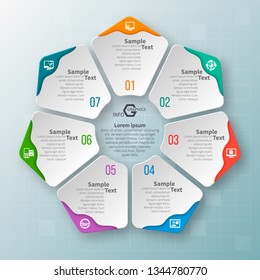 vector abstract 3d paper infographic elements.Circular infographics