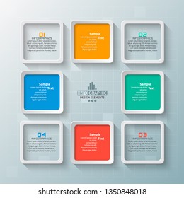 vector abstract 3d paper infographic elements.Business infographics