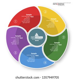 vector abstract 3d paper infographic elements.Circular infographics