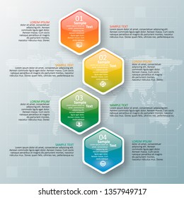 vector abstract 3d paper infographic elements.Hexagon infographics.Honeycomb design