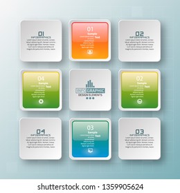 vector abstract 3d paper infographic elements.Business infographics
