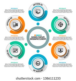 vector abstract 3d paper infographic elements.Circular infographics