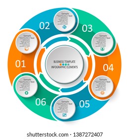 vector abstract 3d paper infographic elements.Circular infographics