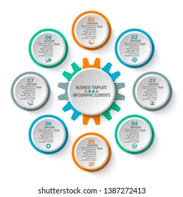 vector abstract 3d paper infographic elements.Circular infographics