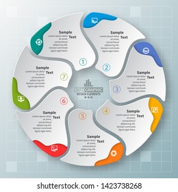 vector abstract 3d paper infographic elements.Circular infographics