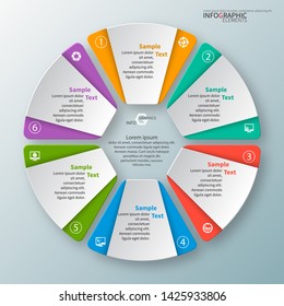 vector abstract 3d paper infographic elements.Circular infographics