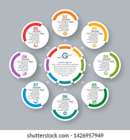 vector abstract 3d paper infographic elements.Circular infographics
