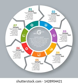vector abstract 3d paper infographic elements.Circular infographics