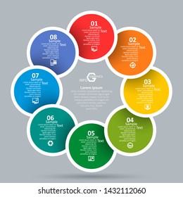 vector abstract 3d paper infographic elements.Circular infographics