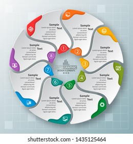 vector abstract 3d paper infographic elements.Circular infographics