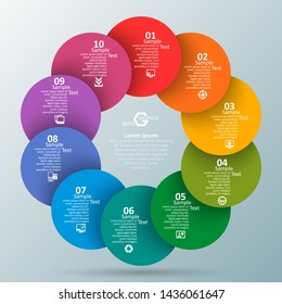 vector abstract 3d paper infographic elements.Circular infographics