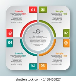 vector abstract 3d paper infographic elements.Circular infographics