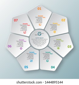 vector abstract 3d paper infographic elements.Circular infographics