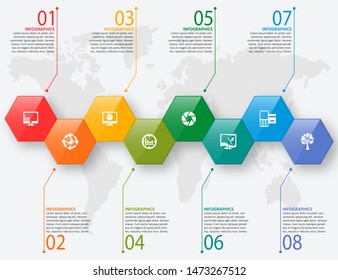 vector abstract 3d paper infographic elements.Hexagon infographics.Honeycomb design