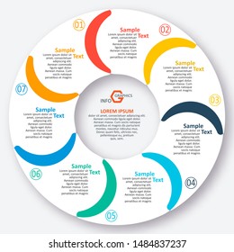 vector abstract 3d paper infographic elements.Circular infographics