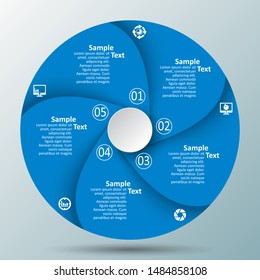 vector abstract 3d paper infographic elements.Circular infographics