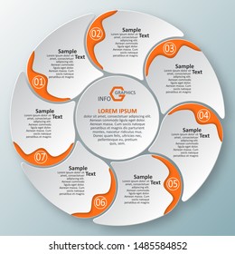vector abstract 3d paper infographic elements.Circular infographics
