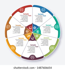 vector abstract 3d paper infographic elements.Circular infographics