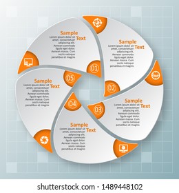 vector abstract 3d paper infographic elements.Circular infographics