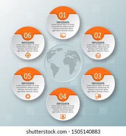 vector abstract 3d paper infographic elements.Circular infographics