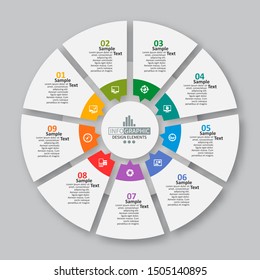 vector abstract 3d paper infographic elements.Circular infographics
