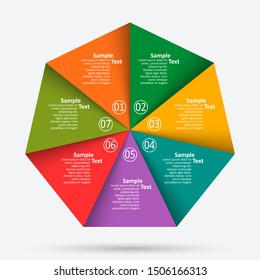 vector abstract 3d paper infographic elements.Circular infographics
