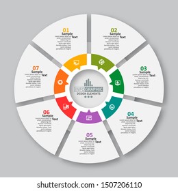 vector abstract 3d paper infographic elements.Circular infographics