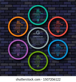 vector abstract 3d paper infographic elements.Circular infographics
