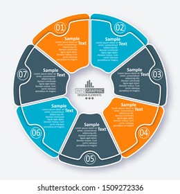 vector abstract 3d paper infographic elements.Circular infographics