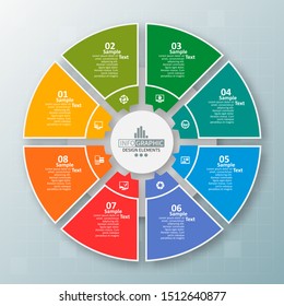 vector abstract 3d paper infographic elements.Circular infographics