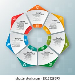 vector abstract 3d paper infographic elements.Circular infographics