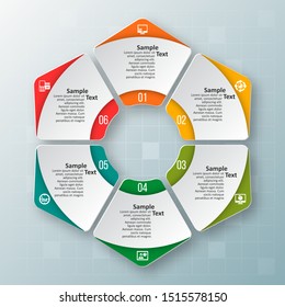 vector abstract 3d paper infographic elements.Circular infographics