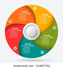 vector abstract 3d paper infographic elements.Circular infographics
