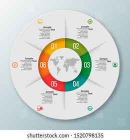 vector abstract 3d paper infographic elements.Circular infographics