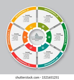 vector abstract 3d paper infographic elements.Circular infographics