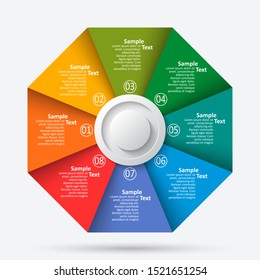 vector abstract 3d paper infographic elements.Circular infographics