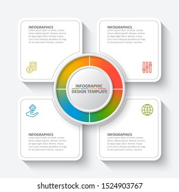 vector abstract 3d paper infographic elements.Circular infographics